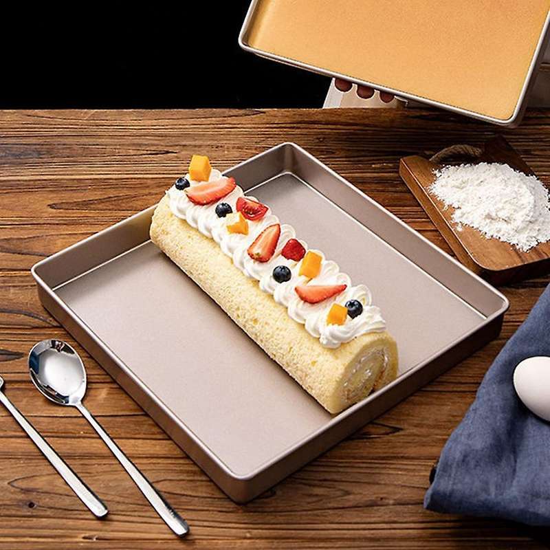 Non-stick 11 Inch Square Cake Baking Pan Carbon Steel Tray Household