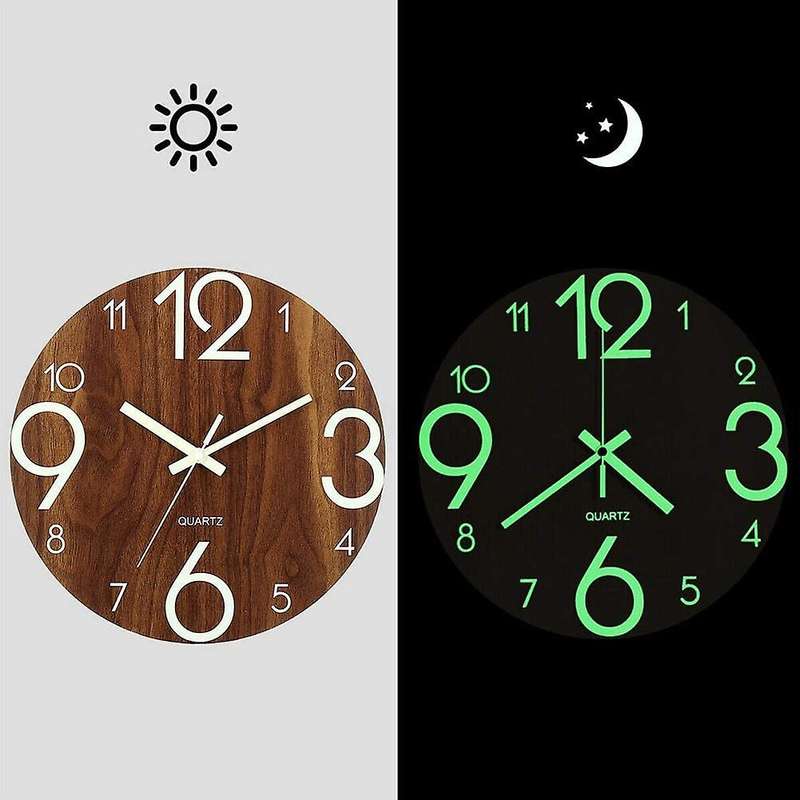 Luminous Wall Clock,12inch Wall Clocks for Indoor/outdoor Living Room