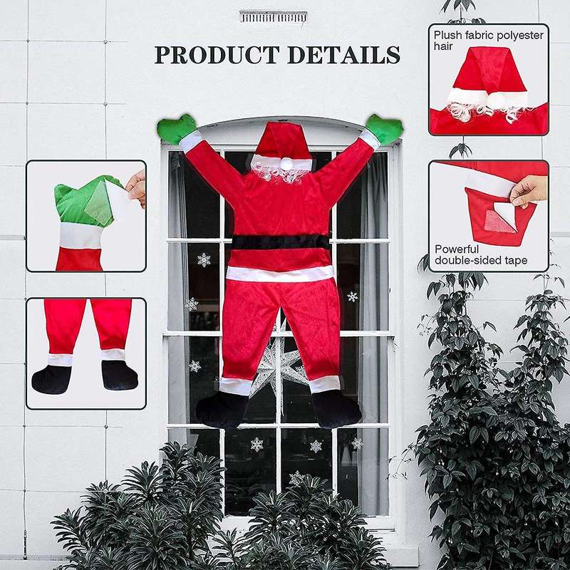 Santa Claus Outdoor Hanging for Christmas Xmas Roof Yard Decor