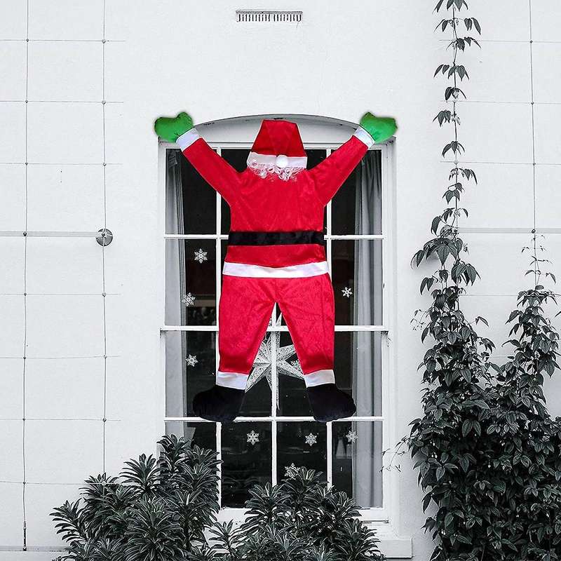 Santa Claus Outdoor Hanging for Christmas Xmas Roof Yard Decor