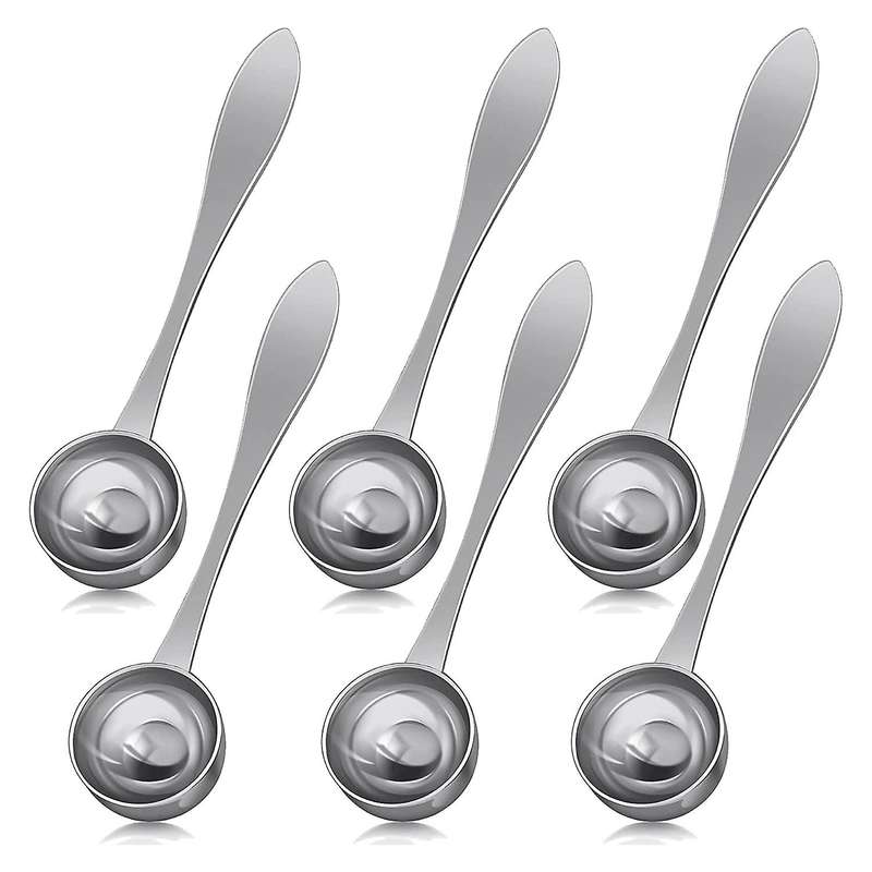 6 Pieces Coffee Scoop Stainless Steel Measuring Spoon Long Handle