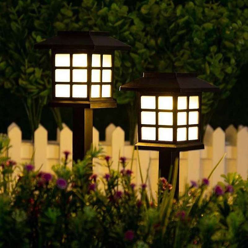 4 Pack Solar Powered Led Light Warm Yellow Light for Yard/landscape
