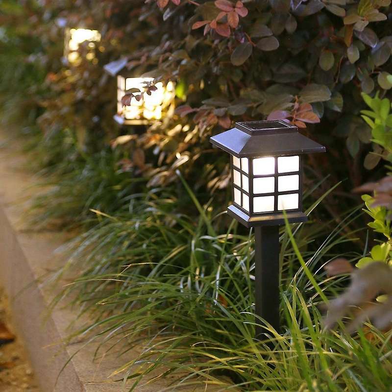 4 Pack Solar Powered Led Light Warm Yellow Light for Yard/landscape