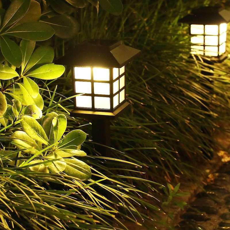 4 Pack Solar Powered Led Light Warm Yellow Light for Yard/landscape