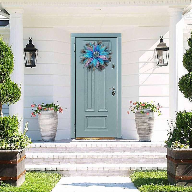 Peacock Decor Noble and Unique Outdoor Wreath for Front Door for Wall