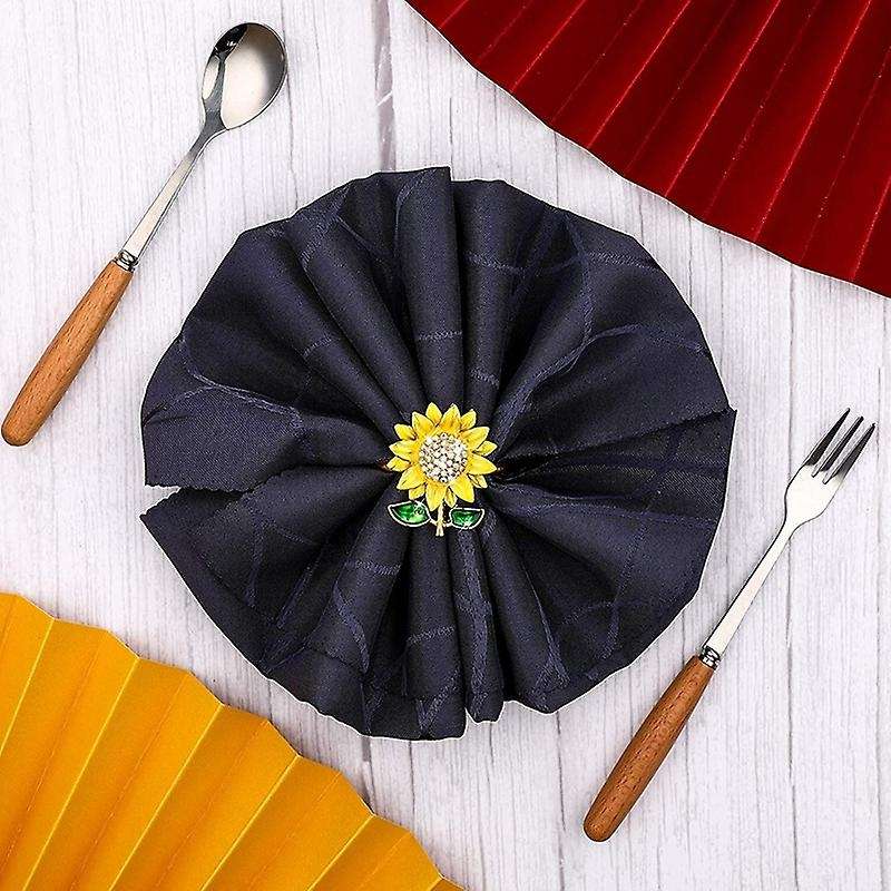 12 Pieces Sunflower Napkin Rings for Wedding, Dinner Party, Birthday
