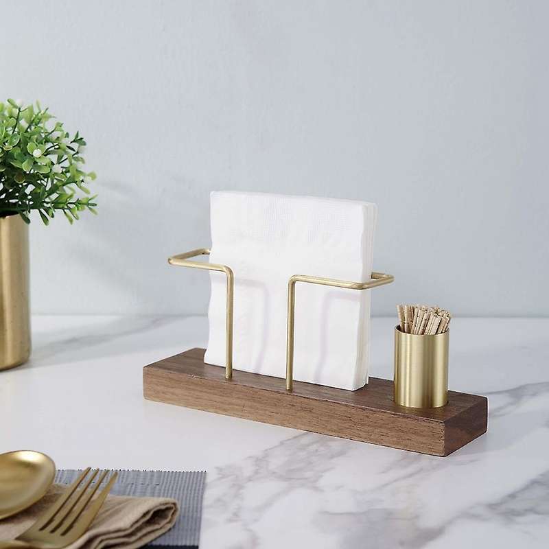 Solid Wood Tissue Holder Home for Table Kitchen Office Decoration D