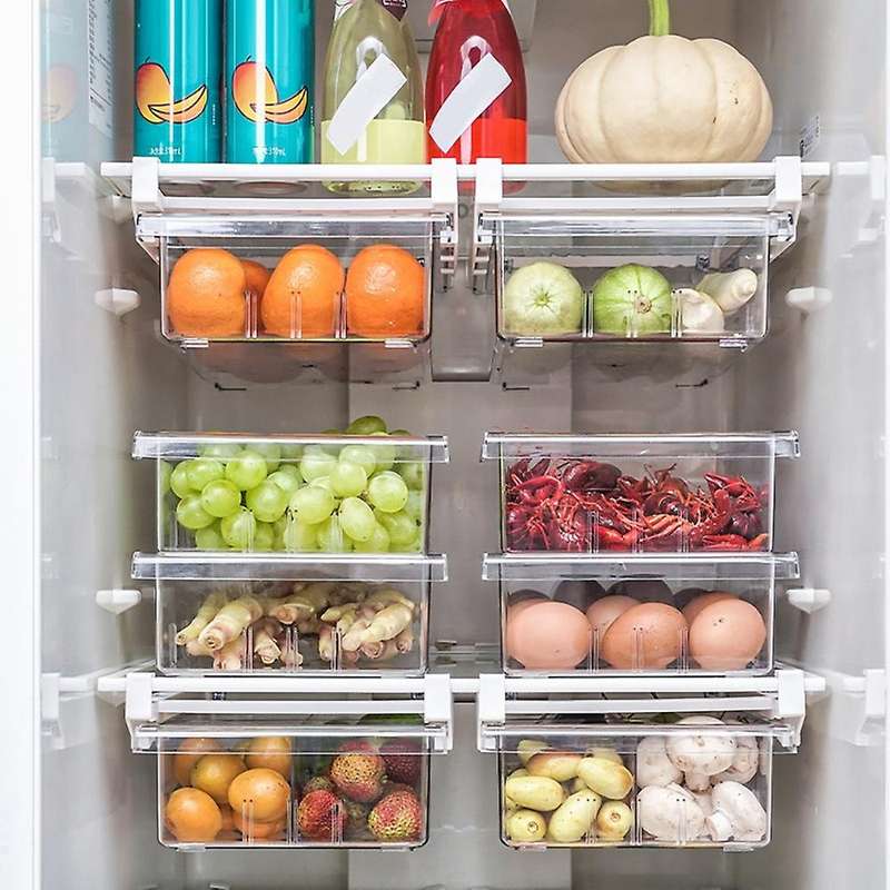 Fridge Drawer Pull Out Storage Drawer Fruit Eggs Storage Containers B