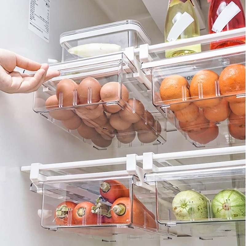 Fridge Drawer Pull Out Storage Drawer Fruit Eggs Storage Containers B
