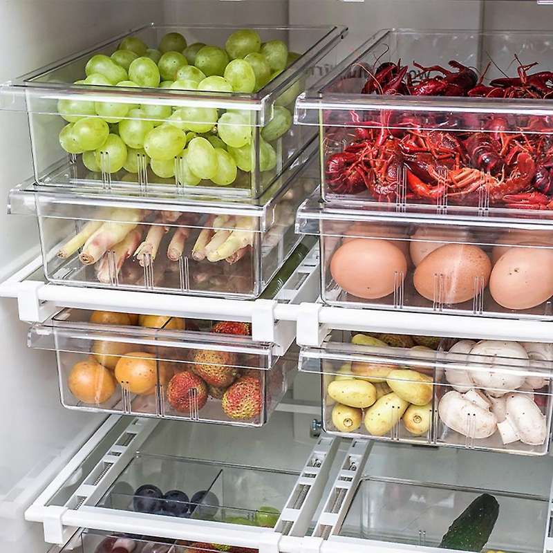 Fridge Drawer Pull Out Storage Drawer Fruit Eggs Storage Containers B
