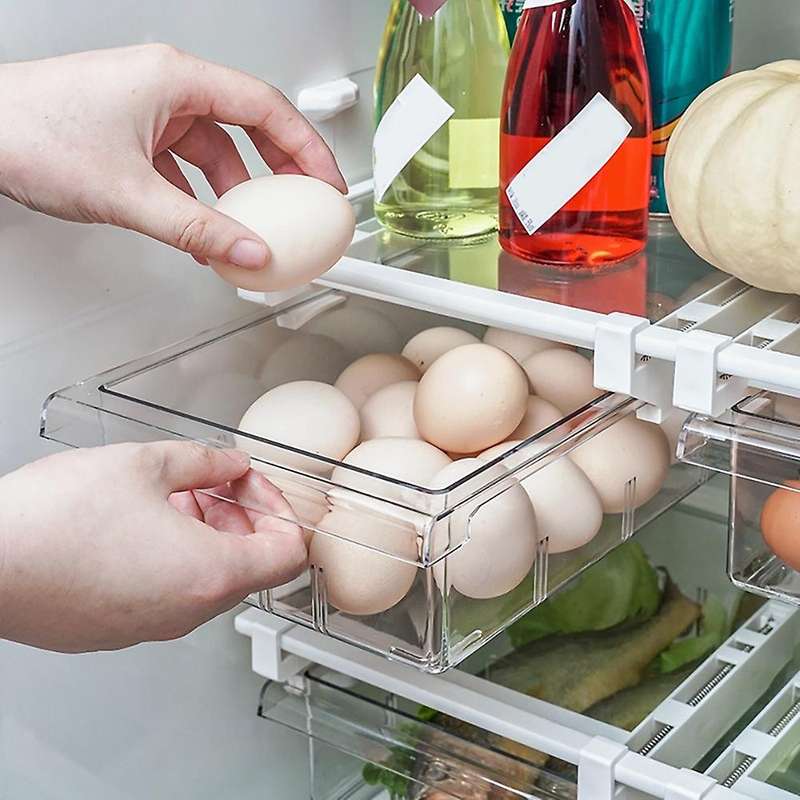 Fridge Drawer Pull Out Storage Drawer Fruit Eggs Storage Containers B