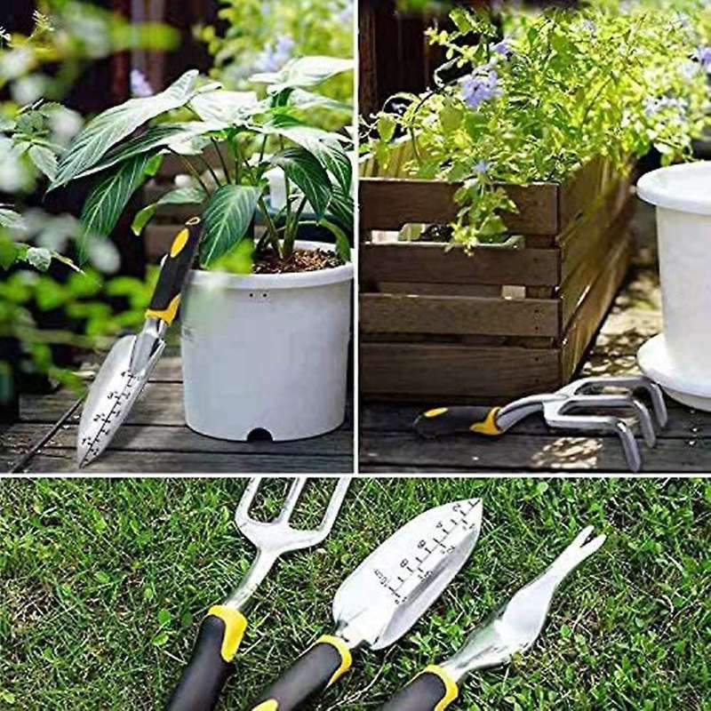 3 Pcs Garden Tool Kits, Trowel, Transplanter and Cultivator