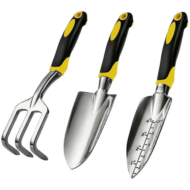 3 Pcs Garden Tool Kits, Trowel, Transplanter and Cultivator