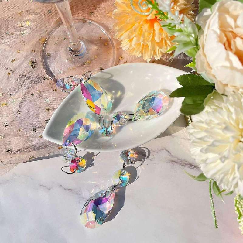 38 Mm Teardrop Chandelier Crystals Rainbow Crystal Chandelier Parts