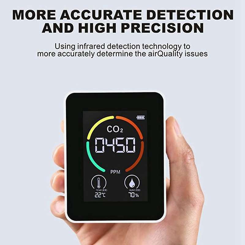 Air Monitor Co2 Carbon Dioxide Detector Air Quality Monitor, Black
