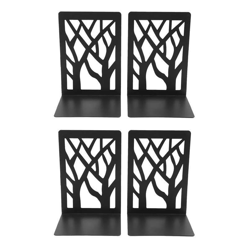 Book Ends for Heavy Books,home Decorative, Metal Black 1 Pair