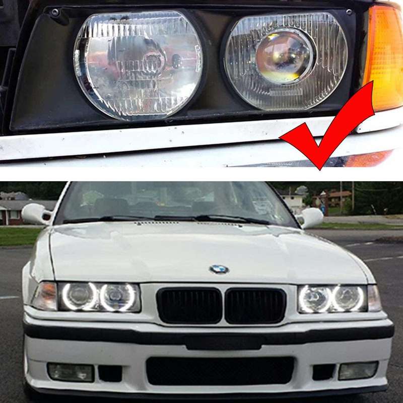 4pcs White Headlight Ccfl Led Angel Eyes Kit Turn Signal Light
