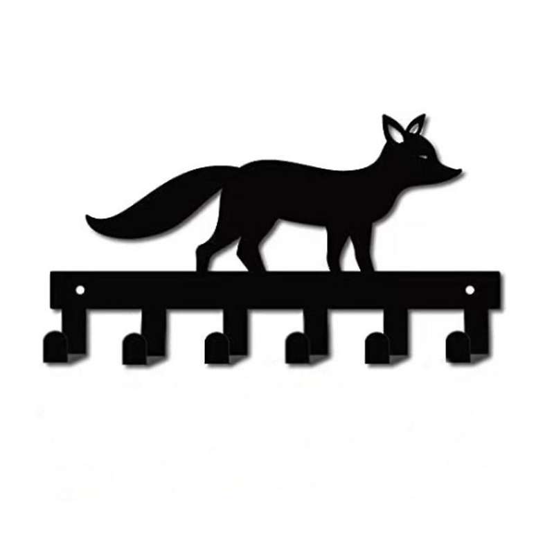 Keychain Fox Animal Hanger with 6 Hooks for Kitchen, Living Room