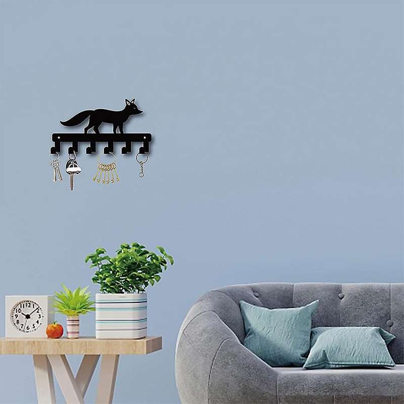Keychain Fox Animal Hanger with 6 Hooks for Kitchen, Living Room