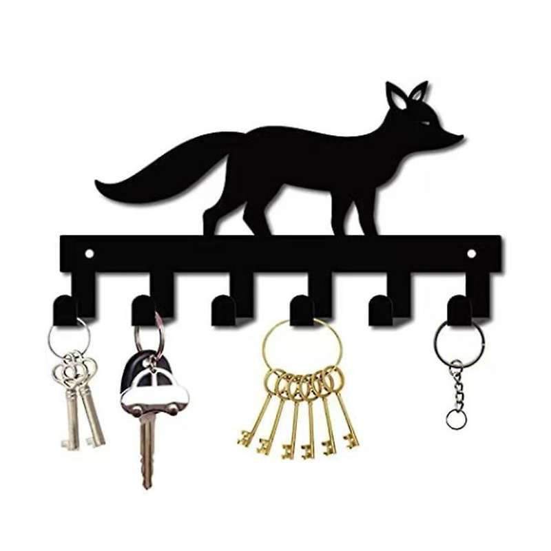 Keychain Fox Animal Hanger with 6 Hooks for Kitchen, Living Room