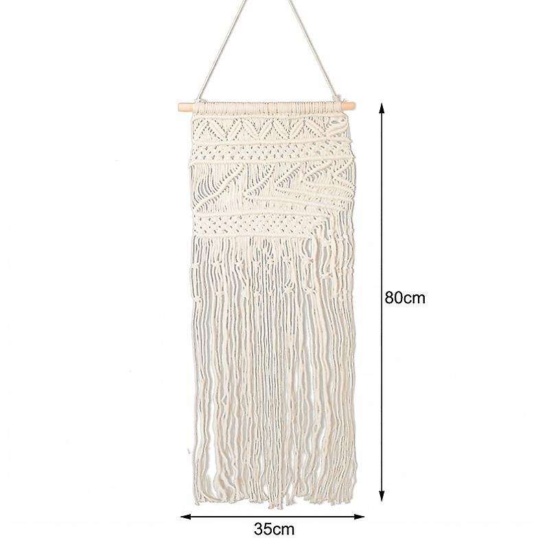 Macrame Wall Hanging Tapestry with Tassel for Boho Backdrop Decor
