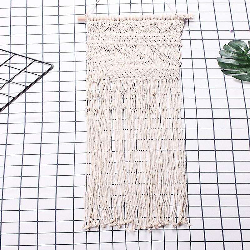 Macrame Wall Hanging Tapestry with Tassel for Boho Backdrop Decor
