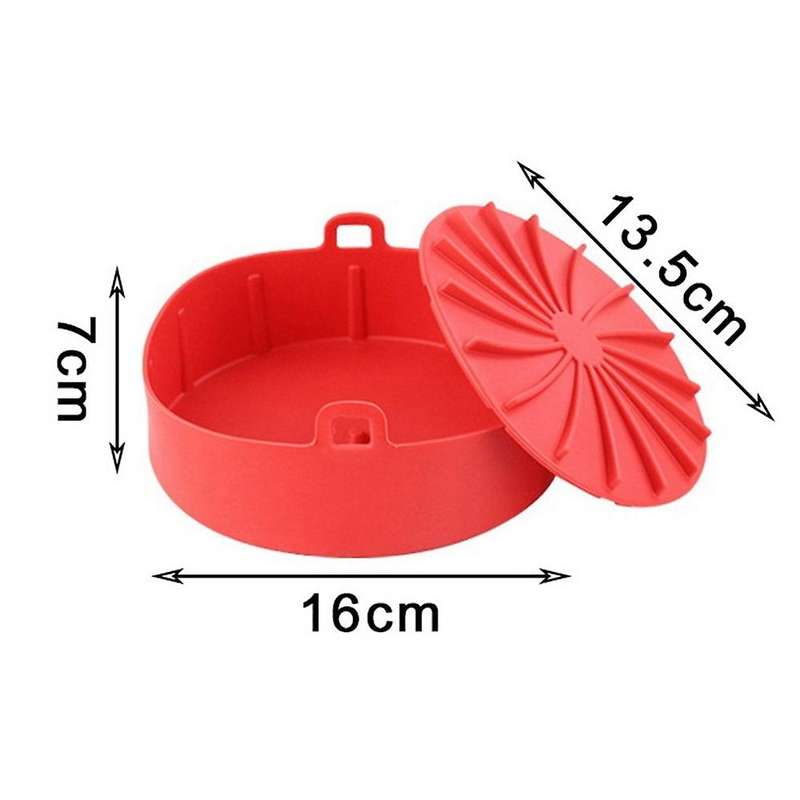 2 Pieces Air Fryer Silicone Pot with Mini Silicone Oven Mitts B