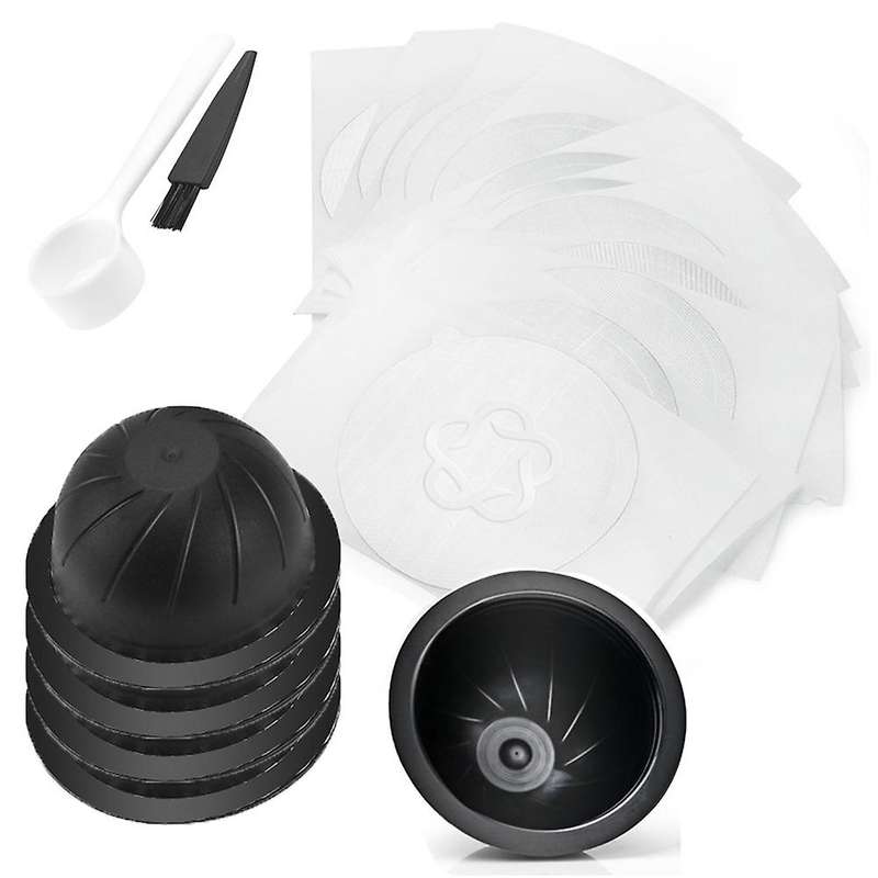 5x 230ml Coffee Capsule Pod W/60 Lids for Nespresso Vertuoline Plus
