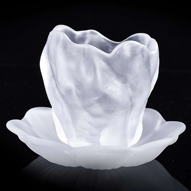 Petal Cup Mouth Crystal Tea Cup Office Home Tea Set Accessories B