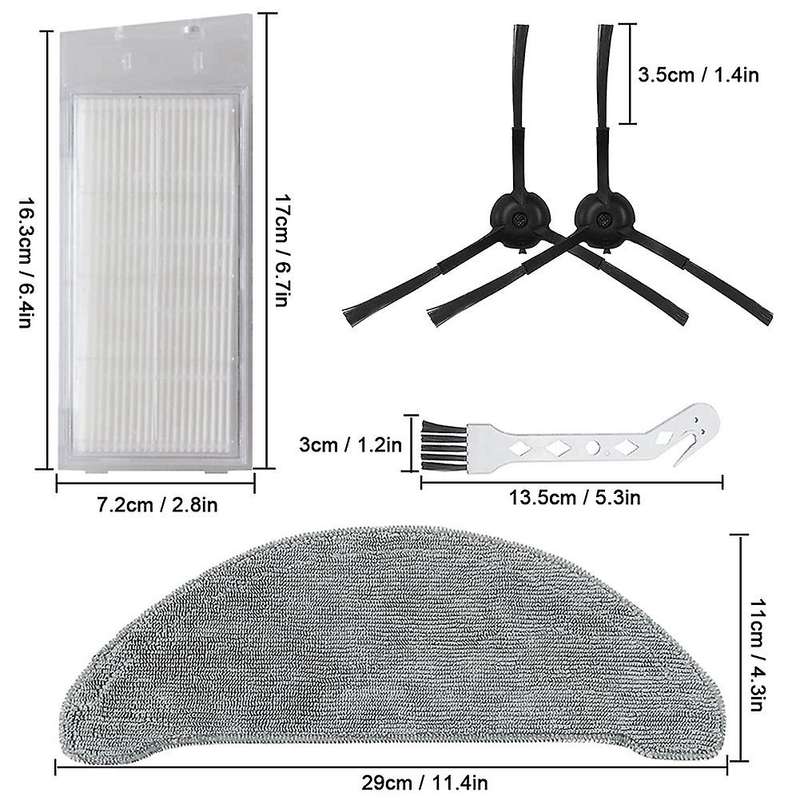 Replacement Parts Roller Brush Side Brush Hepa Filter for Roidmi Eve