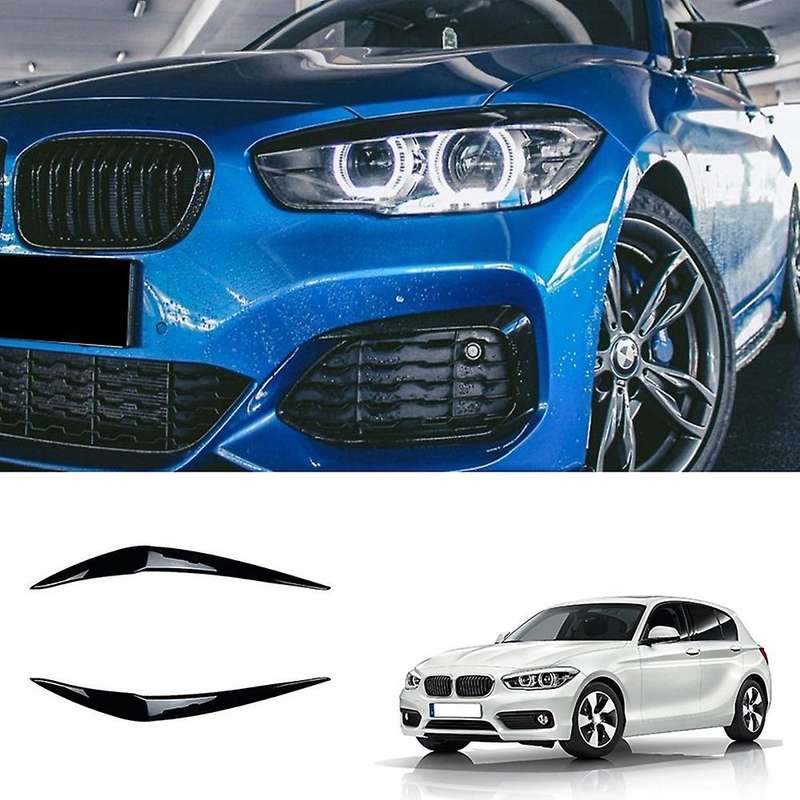 Glossy Black Headlights Eyelids Cover For-bmw 1 Series F20 118i 15-19