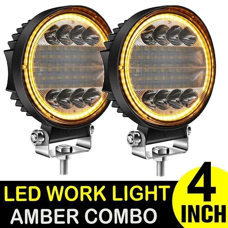 2x 4 Inch 200w Led Work Light Combo Off Road Driving Amber Fog Lamp