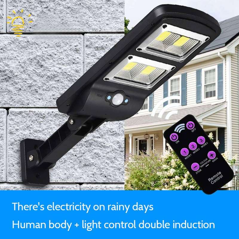 Waterproof Remote Control Solar Lamp for Garden Security Wall Light