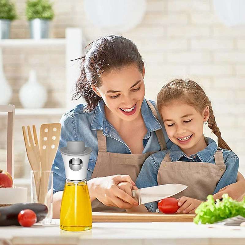 Cooking Olive Oil Sprayer 180ml Oil Bottle for Salad/bbq/baking,white