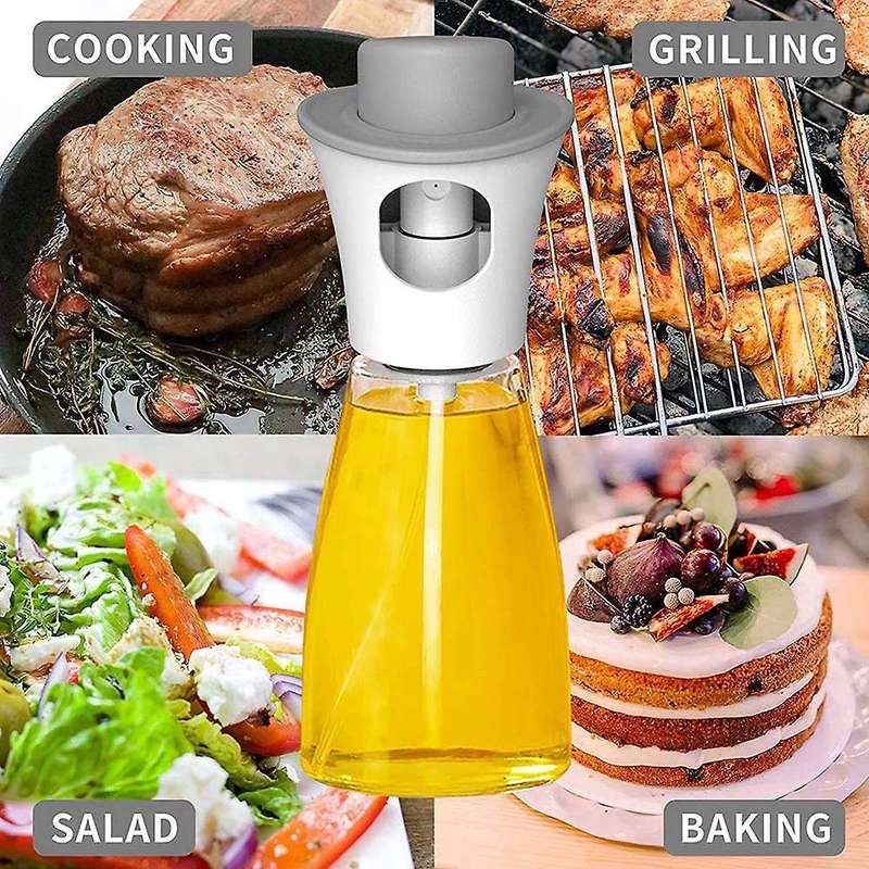 Cooking Olive Oil Sprayer 180ml Oil Bottle for Salad/bbq/baking,white