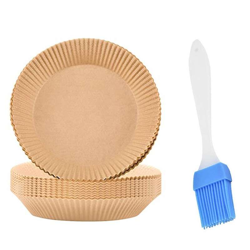 200pcs Air Fryer Parchment Paper Liners Non-stick Disposable(brown)