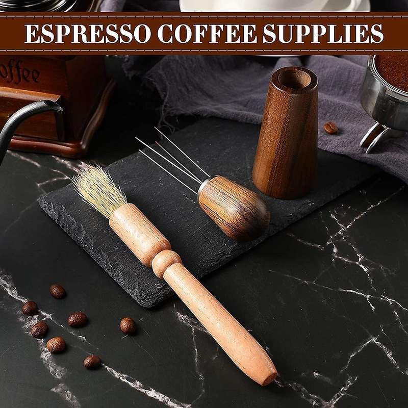Coffee Stirrer Hand Tampers Barista Distribution Tool Wood Base Stand