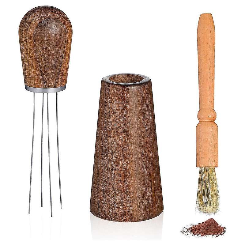 Coffee Stirrer Hand Tampers Barista Distribution Tool Wood Base Stand
