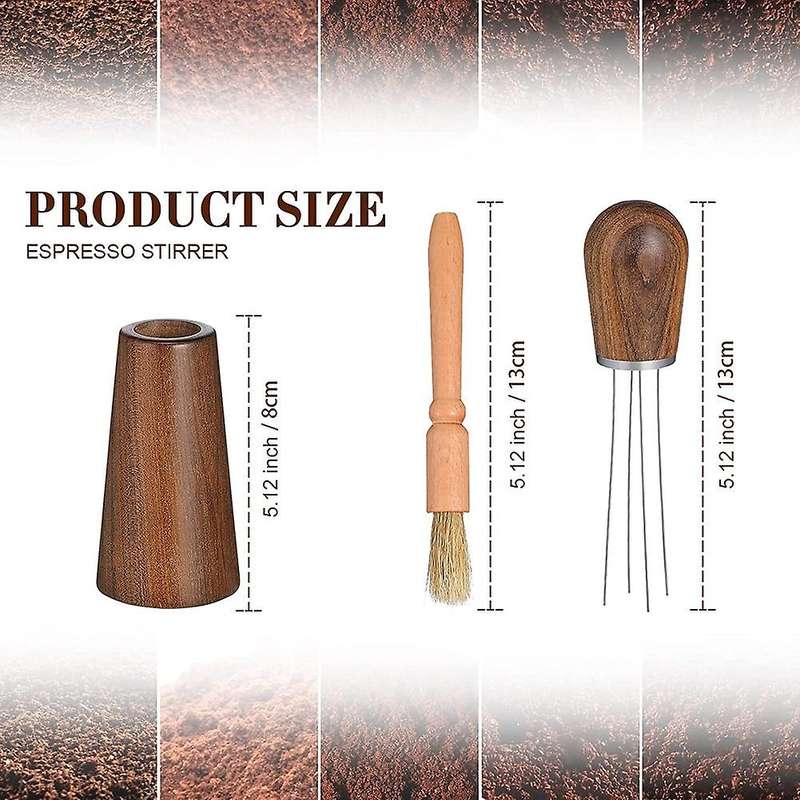 Coffee Stirrer Hand Tampers Barista Distribution Tool Wood Base Stand