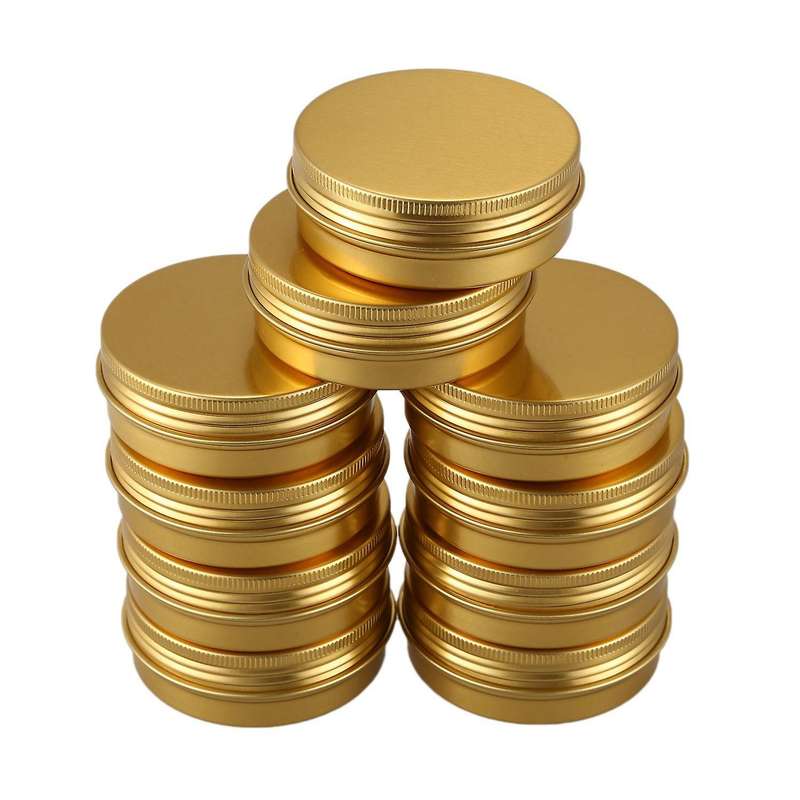 10pcs Cans Screw Top Aluminum Round Tins Storage Jar Lids,gold