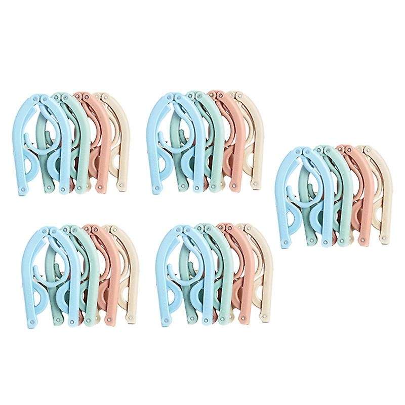 20pcs Multifunctional Portable Travel Folding Clothes Hanger Portable