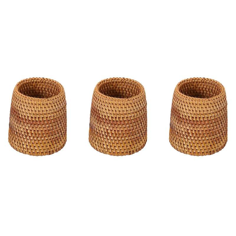 3x Rattan Chopsticks Tube Bucket Dinner Knives Forks Organizer B
