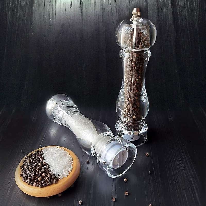 2 Pack Salt and Pepper Grinder Mill Set for Whole Peppercorn and Salt