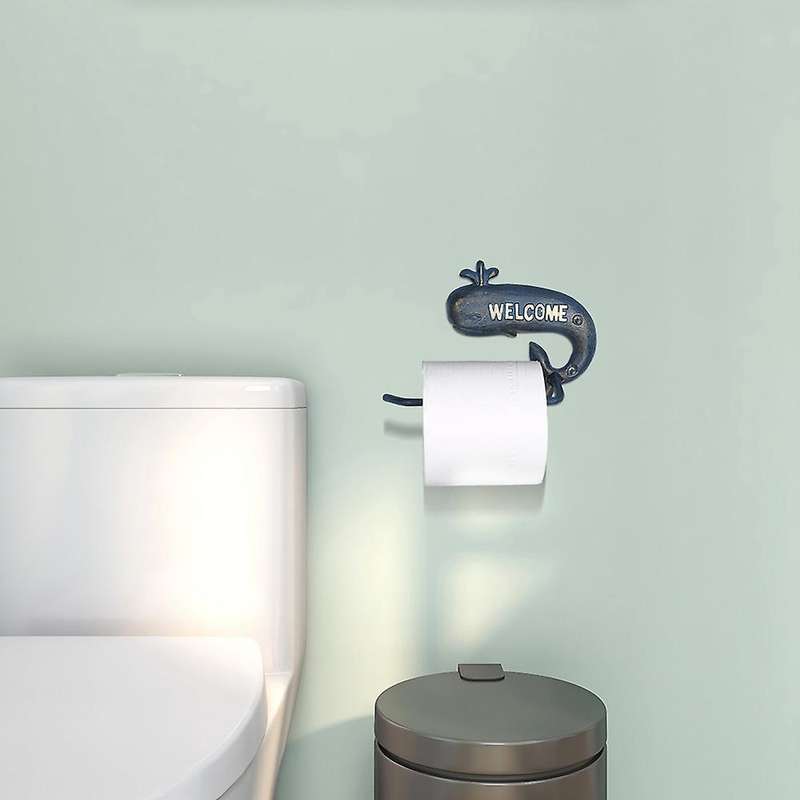 Cast Iron Paper Towel Holder Whale Paper Holder Coat Hook Holder