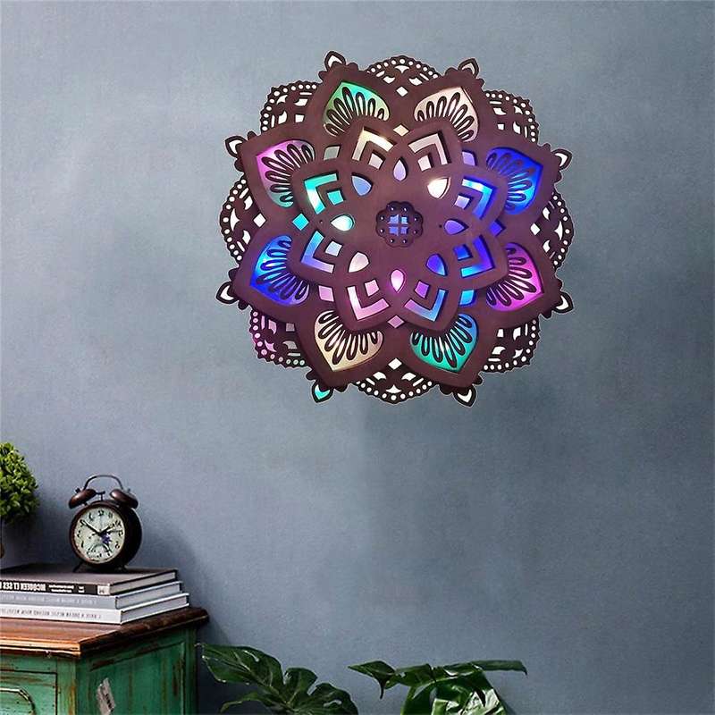 Mandala Yoga Room Night Light for Yoga Room Home Festival Decor