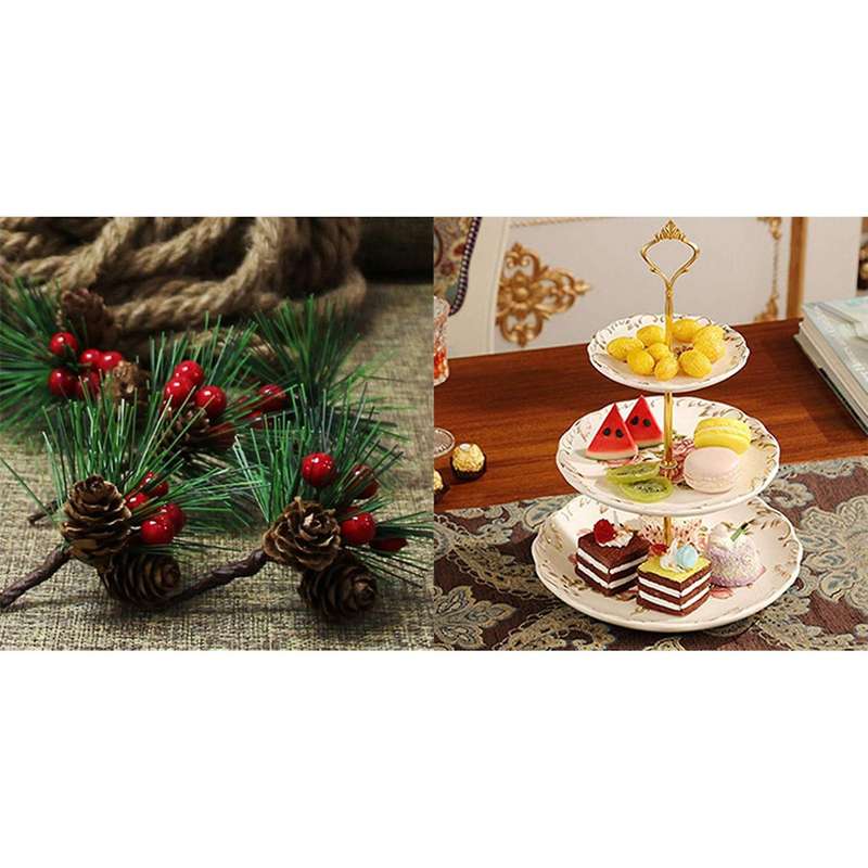 4 Set Of 3 Tier Cake Plate Stand Handle Hardware, 2 Styles, Gold