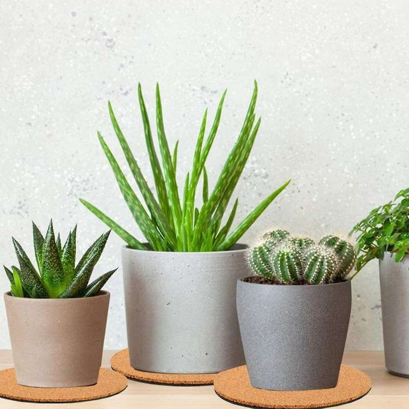10pcs 3sizes Cork Plant Coasters, 4/6/8 Inch Cork Plant Mats