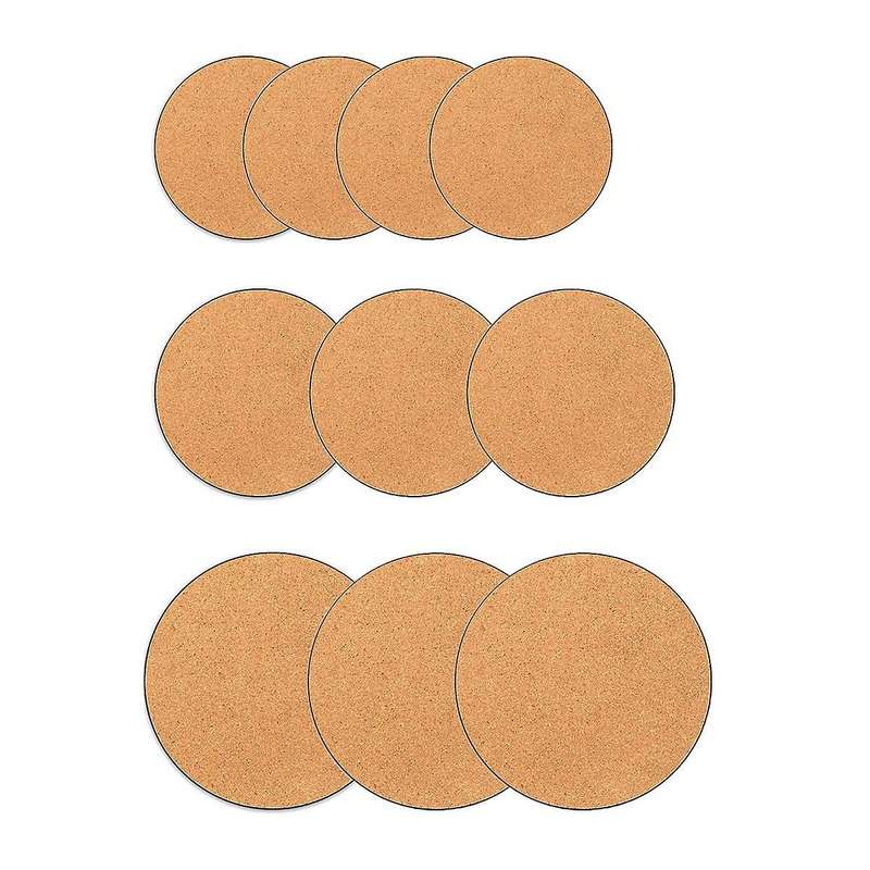 10pcs 3sizes Cork Plant Coasters, 4/6/8 Inch Cork Plant Mats