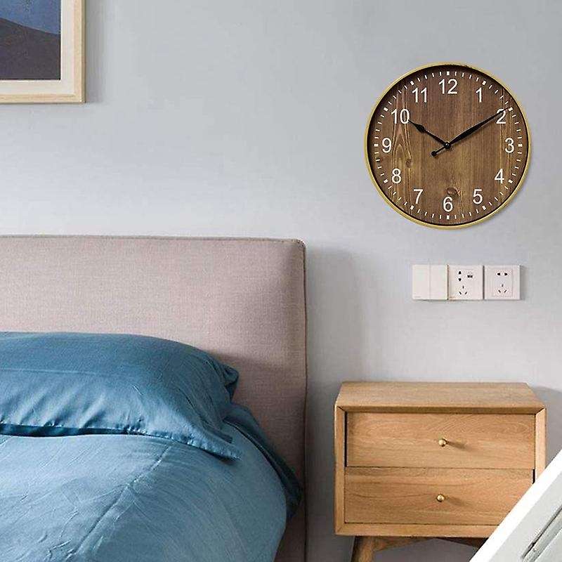 Silent Wood Grain Wall Clock, 3d Retro Wall Clock for Fashion/living