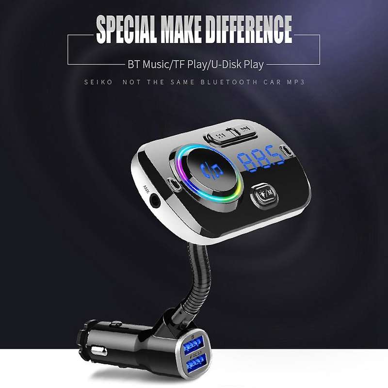 Bc49aq Bluetooth 5.0 Fm Transmitter Aux Car Mp3 Player Qc3.0 Charger
